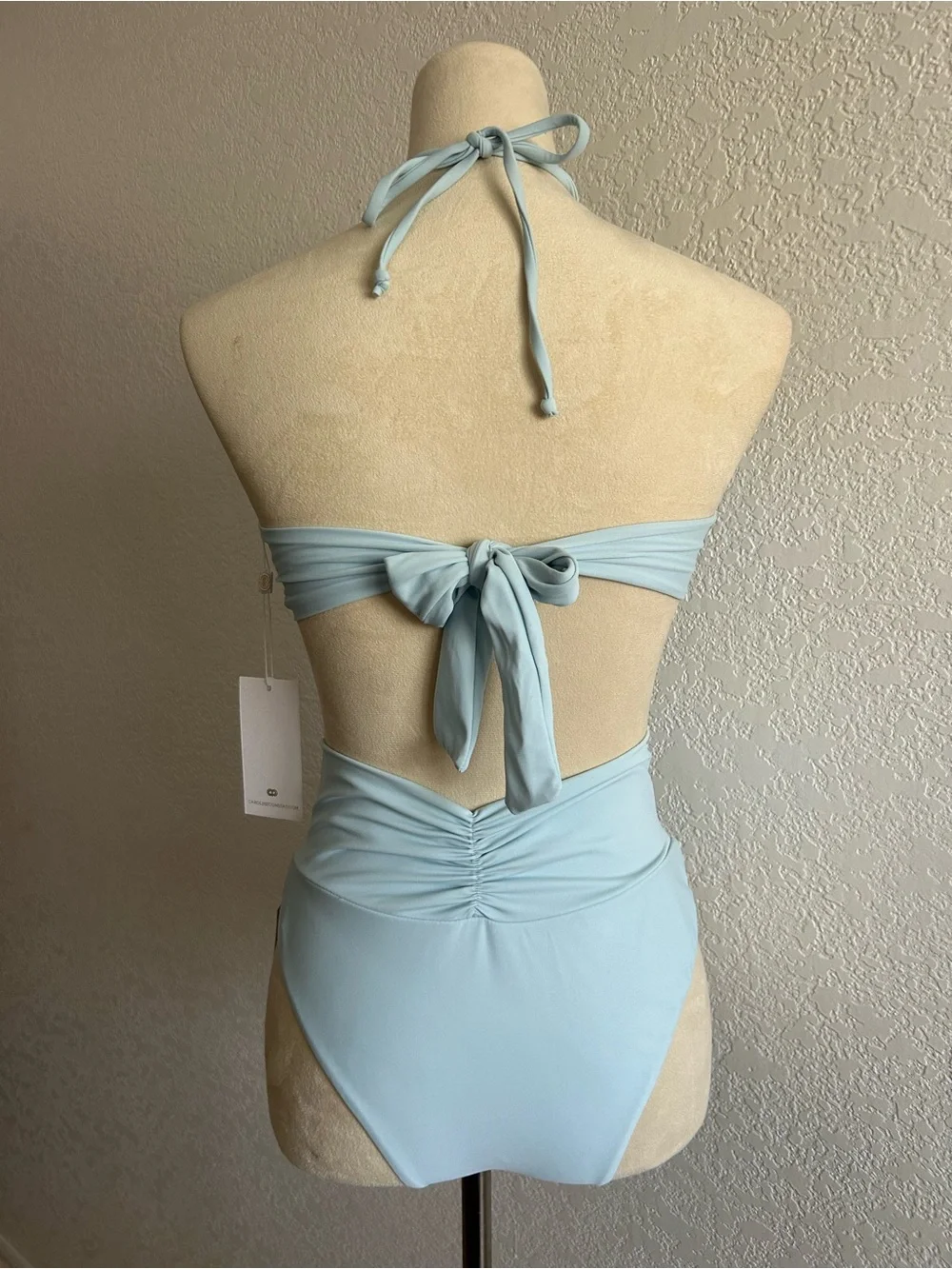 Caroline Constas Bikini Set Swimwear in Pastel Blue